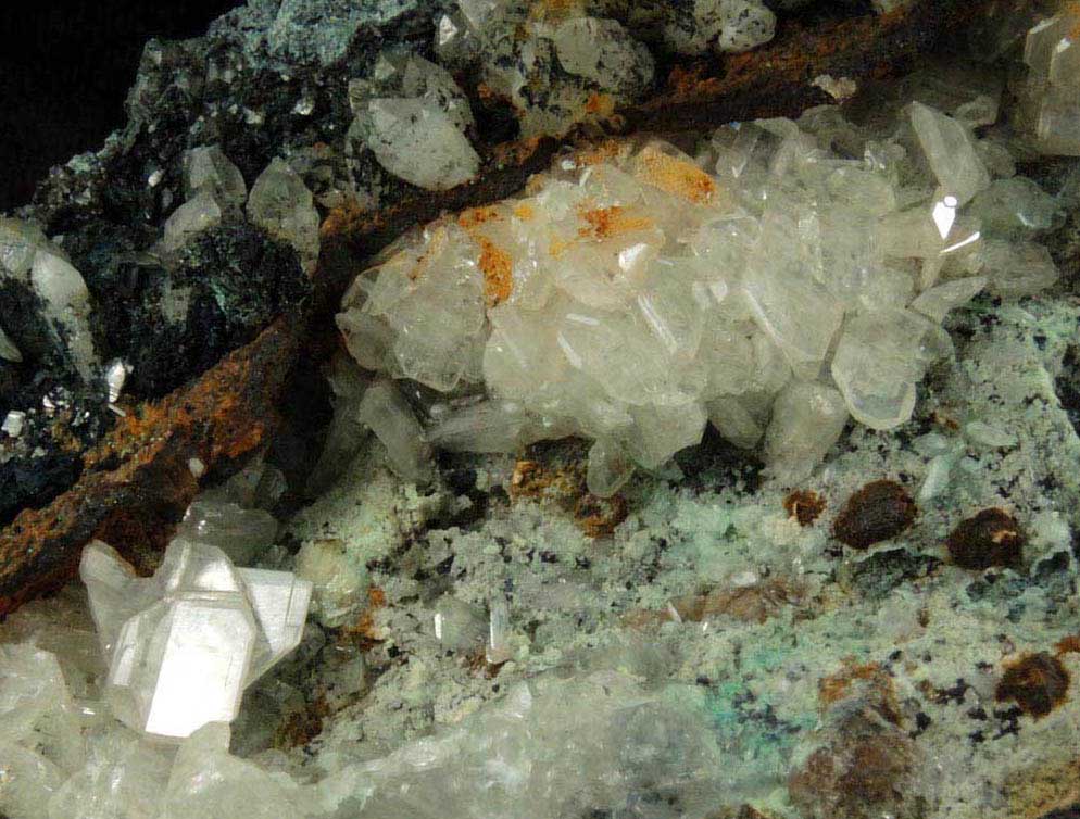 Cerussite and Quartz in Galena solution cavity from Wheatley Mine, Phoenixville District, Chester County, Pennsylvania