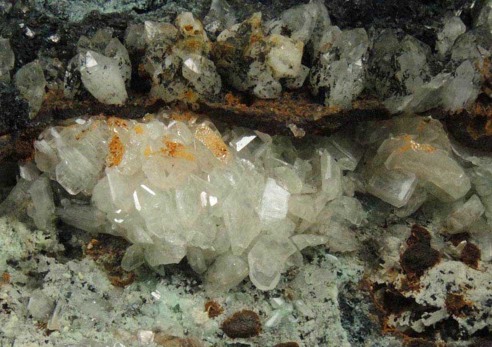 Cerussite and Quartz in Galena solution cavity from Wheatley Mine, Phoenixville District, Chester County, Pennsylvania