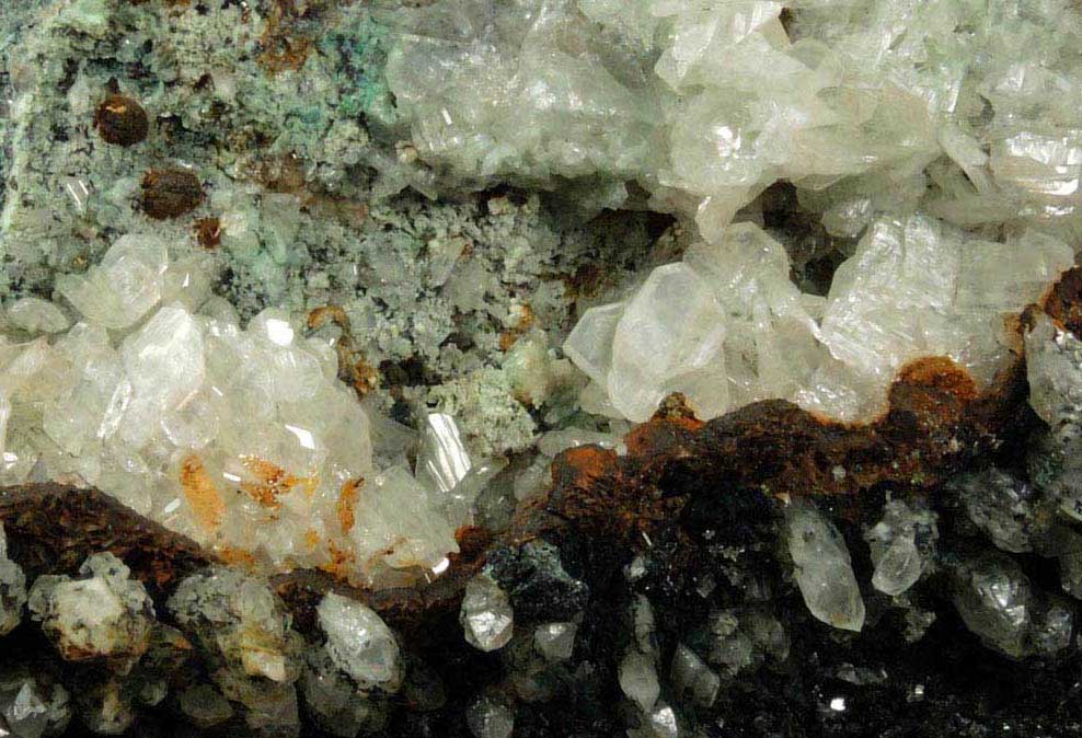 Cerussite and Quartz in Galena solution cavity from Wheatley Mine, Phoenixville District, Chester County, Pennsylvania