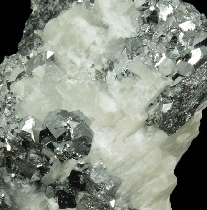 Carrollite in Calcite from Kamoya Mines, Kambove Mining District, 130 km NW of Lubumbashi, Katanga Copperbelt, Lualaba Province, Democratic Republic of the Congo