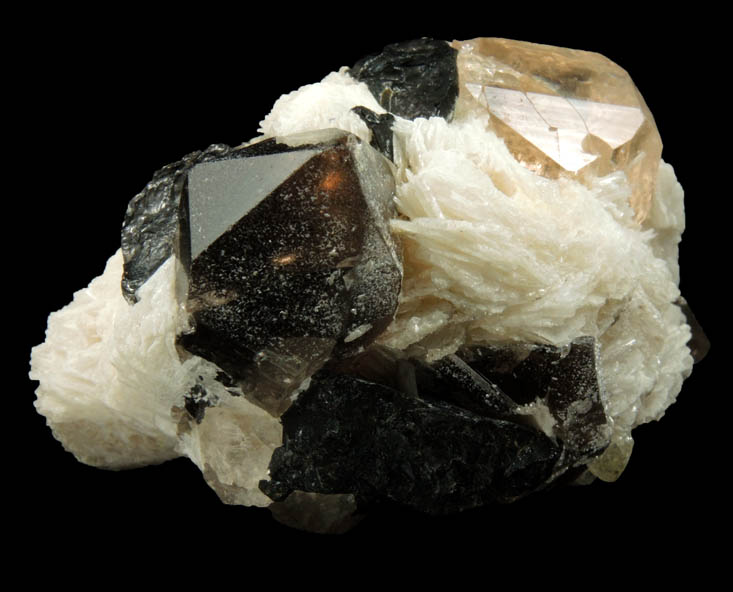 Topaz (gem-grade) in Albite with Smoky Quartz from Shigar Valley, Skardu District, Baltistan, Gilgit-Baltistan, Pakistan