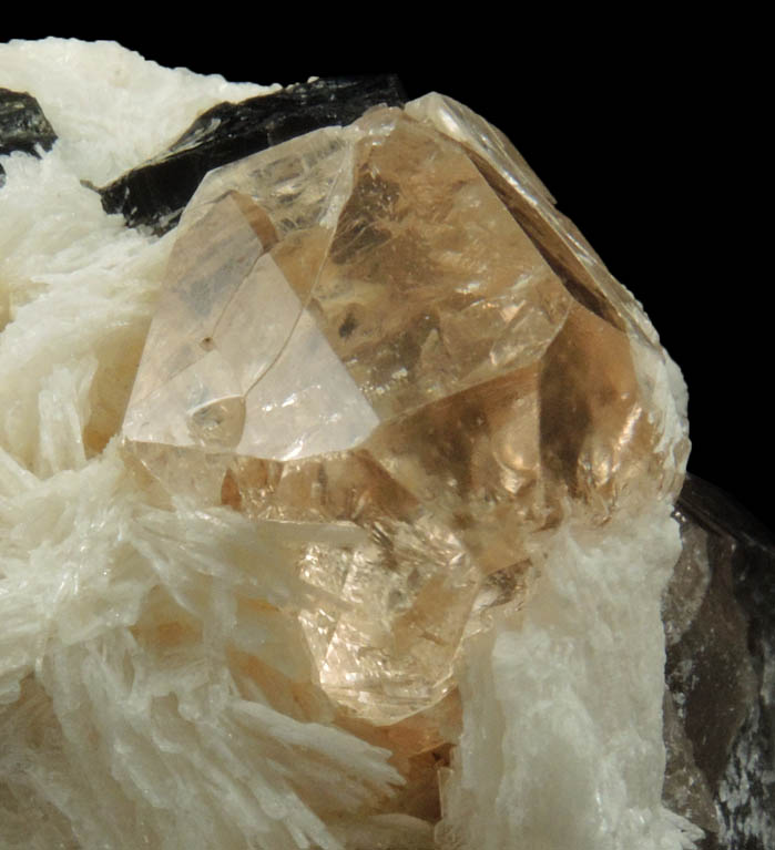 Topaz (gem-grade) in Albite with Smoky Quartz from Shigar Valley, Skardu District, Baltistan, Gilgit-Baltistan, Pakistan