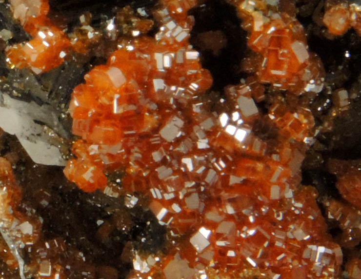 Vanadinite on Barite from Mibladen, Haute Moulouya Basin, Zeida-Aouli-Mibladen belt, Midelt Province, Morocco