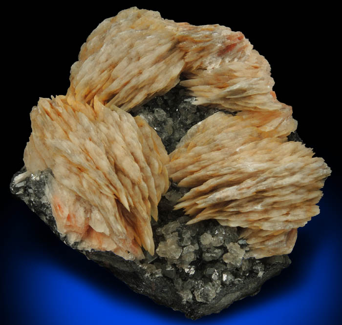 Barite and Cerussite on Galena from Mibladen, Haute Moulouya Basin, Zeida-Aouli-Mibladen belt, Midelt Province, Morocco