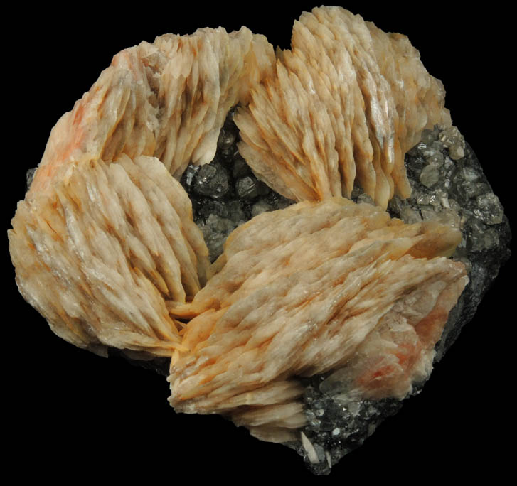 Barite and Cerussite on Galena from Mibladen, Haute Moulouya Basin, Zeida-Aouli-Mibladen belt, Midelt Province, Morocco