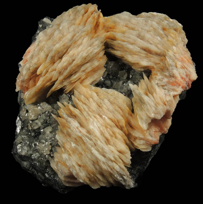 Barite and Cerussite on Galena from Mibladen, Haute Moulouya Basin, Zeida-Aouli-Mibladen belt, Midelt Province, Morocco