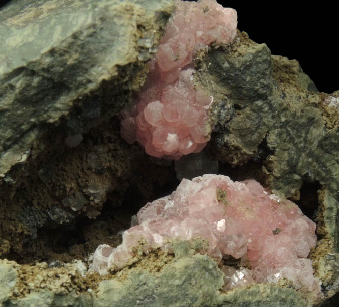 Rhodochrosite with Pyrite from Santa Eulalia District, Aquiles Serdn, Chihuahua, Mexico