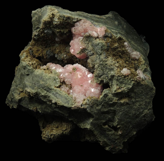 Rhodochrosite with Pyrite from Santa Eulalia District, Aquiles Serdn, Chihuahua, Mexico