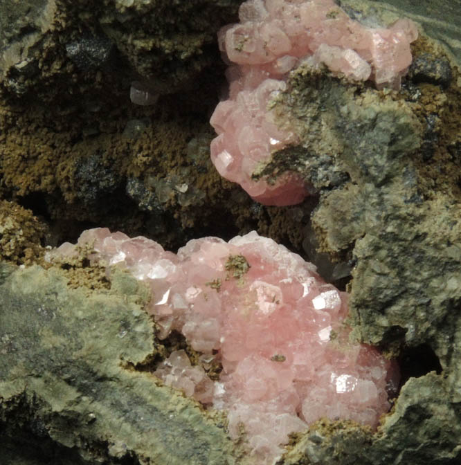 Rhodochrosite with Pyrite from Santa Eulalia District, Aquiles Serdn, Chihuahua, Mexico