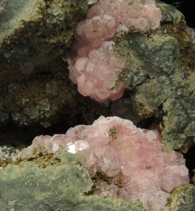Rhodochrosite with Pyrite from Santa Eulalia District, Aquiles Serdn, Chihuahua, Mexico