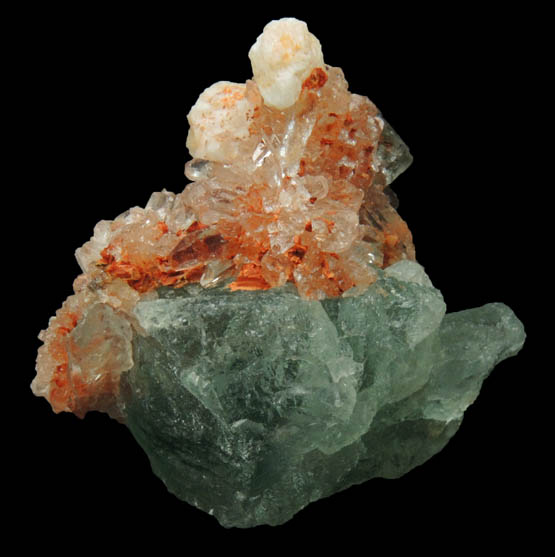 Creedite on Fluorite from Mina Navidad, 19 km northwest of Abasolo, Durango, Mexico