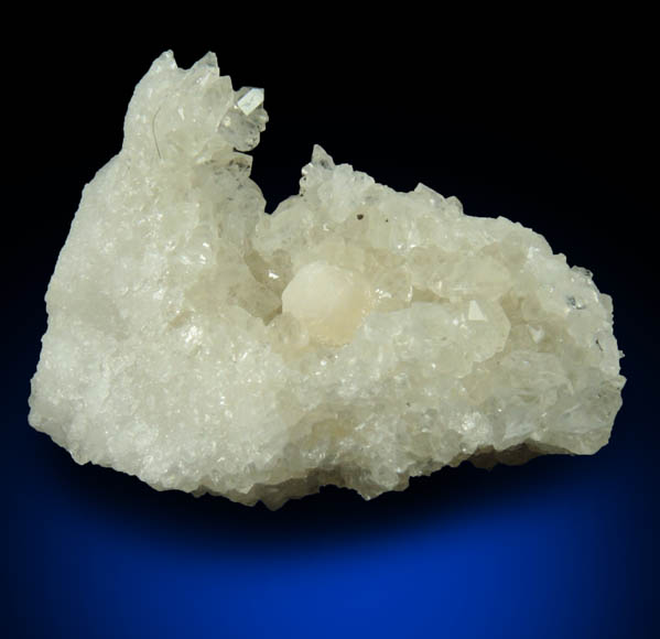 Calcite on Quartz from construction site, Interstate 75 at exit 62, Renfro Valley, Rockcastle County, Kentucky