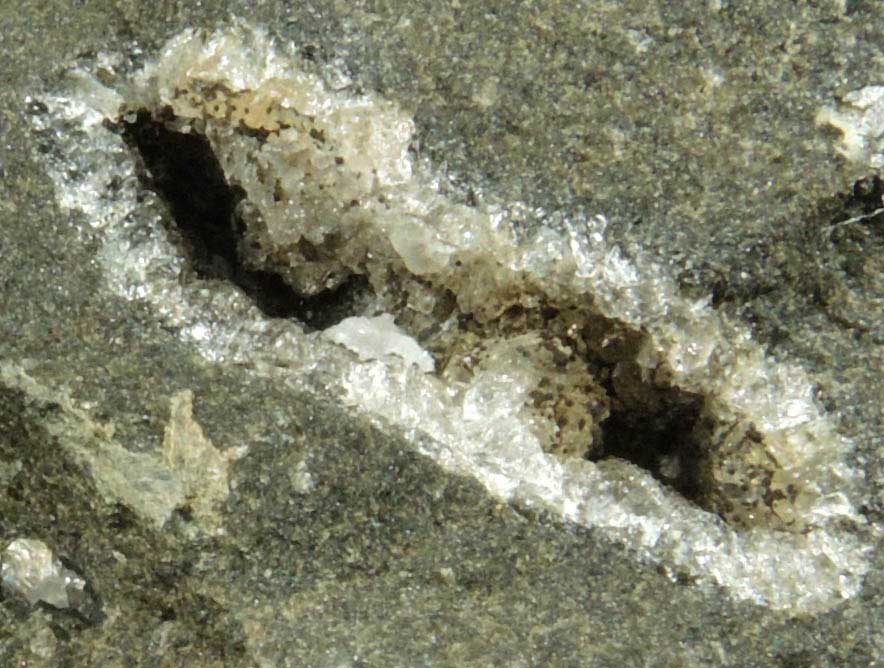 Calcite with Nontronite from County Road 21 road cut, 9 km south Sugar Grove, Pendleton County, West Virginia