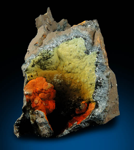Dufrenite-Kidwellite on Hematite-Goethite from Indian Mountain, Cherokee County, Alabama