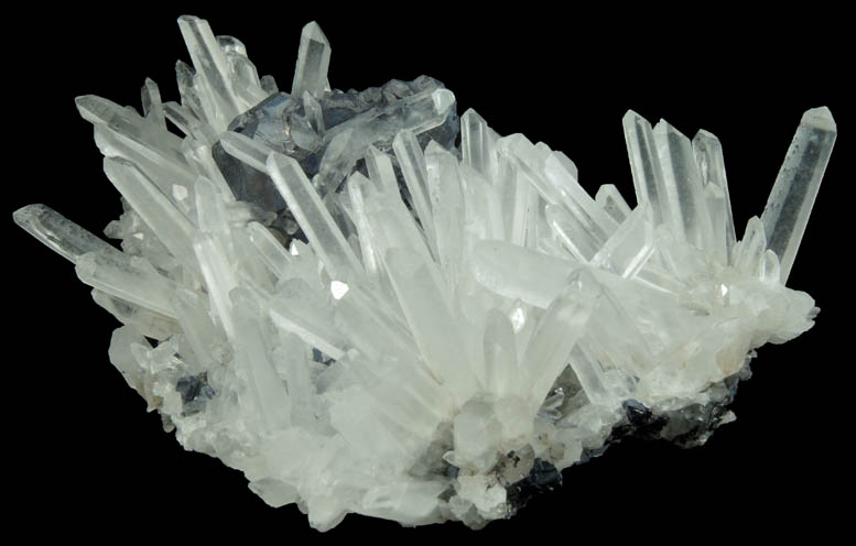 Quartz with Galena (Spinel Law-twinned crystals) from Krushev Dol Mine, Madan District, Rhodope Mountains, Bulgaria