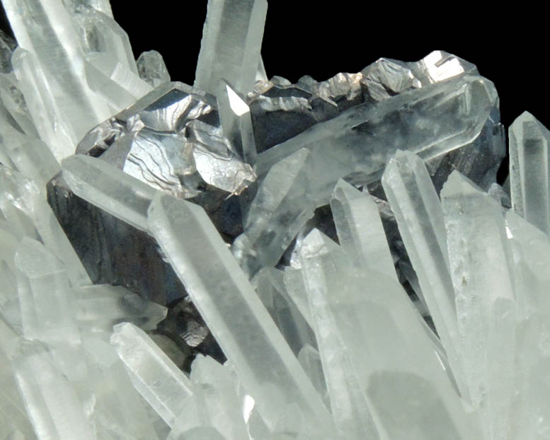 Quartz with Galena (Spinel Law-twinned crystals) from Krushev Dol Mine, Madan District, Rhodope Mountains, Bulgaria