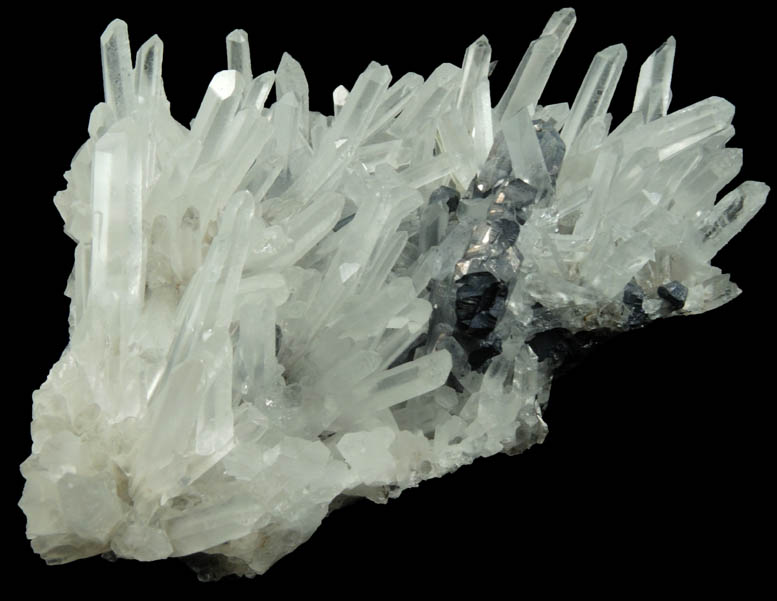 Quartz with Galena (Spinel Law-twinned crystals) from Krushev Dol Mine, Madan District, Rhodope Mountains, Bulgaria