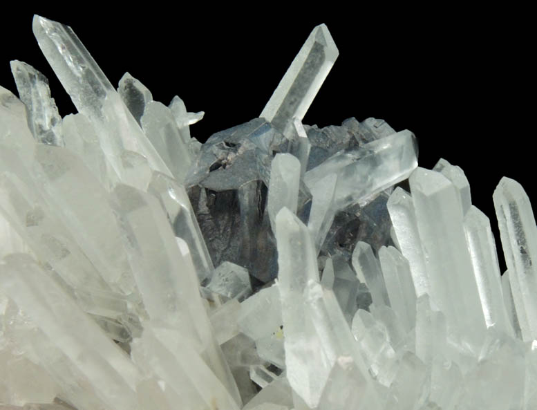 Quartz with Galena (Spinel Law-twinned crystals) from Krushev Dol Mine, Madan District, Rhodope Mountains, Bulgaria