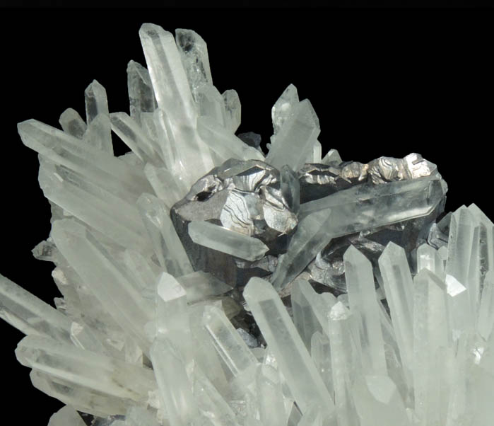 Quartz with Galena (Spinel Law-twinned crystals) from Krushev Dol Mine, Madan District, Rhodope Mountains, Bulgaria