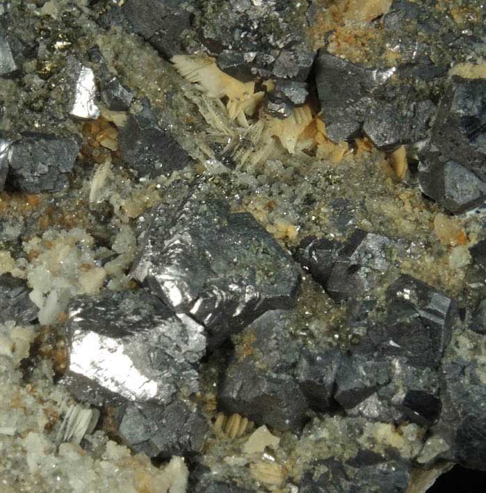 Galena, Calcite, Barite, Sphalerite from Rudolfschacht, Bad Bleiberg, Carinthia, Austria