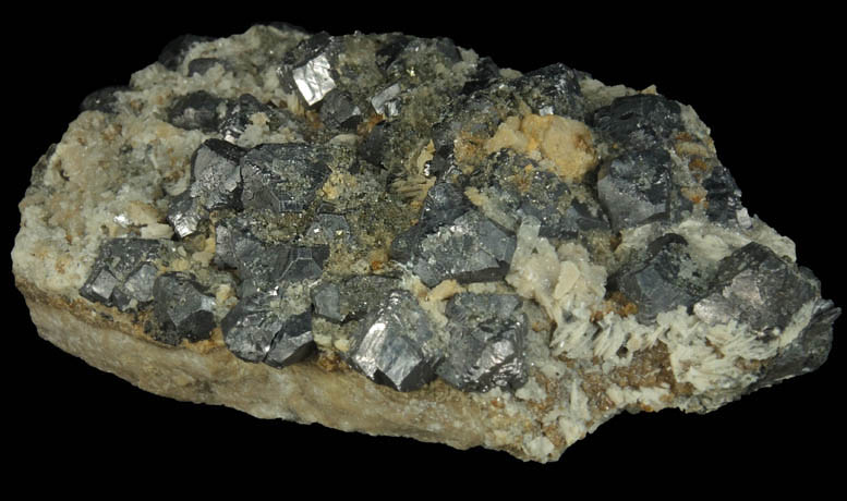 Galena, Calcite, Barite, Sphalerite from Rudolfschacht, Bad Bleiberg, Carinthia, Austria