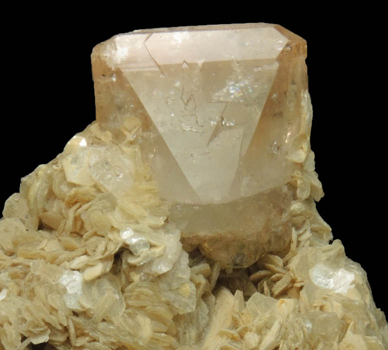 Topaz and Muscovite on Albite from Shigar Valley, Skardu District, Baltistan, Gilgit-Baltistan, Pakistan