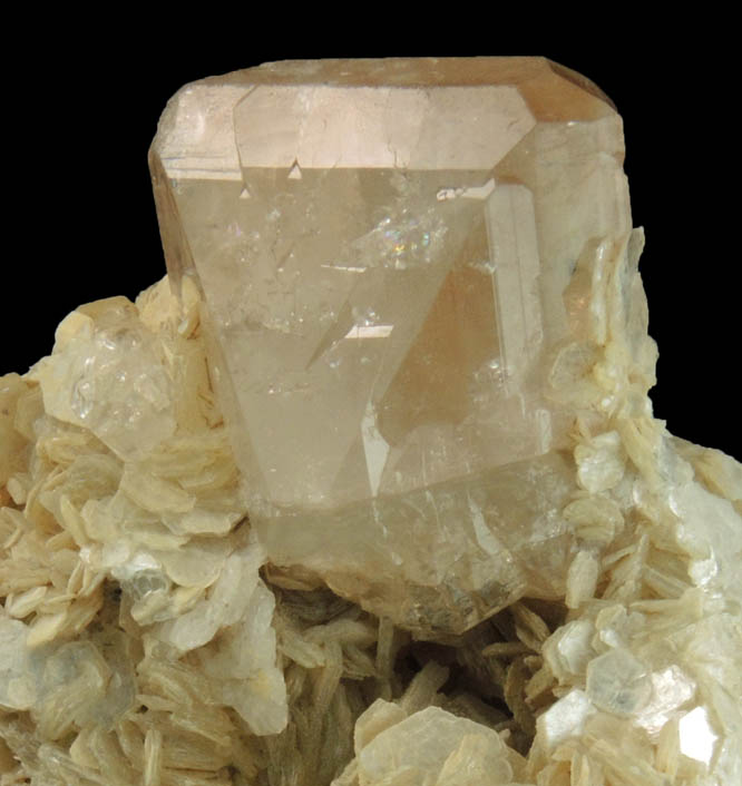 Topaz and Muscovite on Albite from Shigar Valley, Skardu District, Baltistan, Gilgit-Baltistan, Pakistan