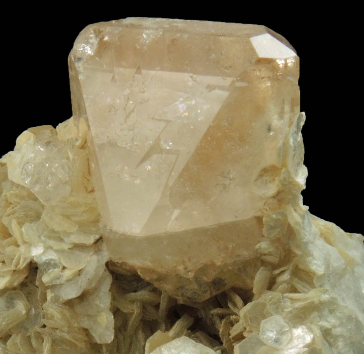 Topaz and Muscovite on Albite from Shigar Valley, Skardu District, Baltistan, Gilgit-Baltistan, Pakistan