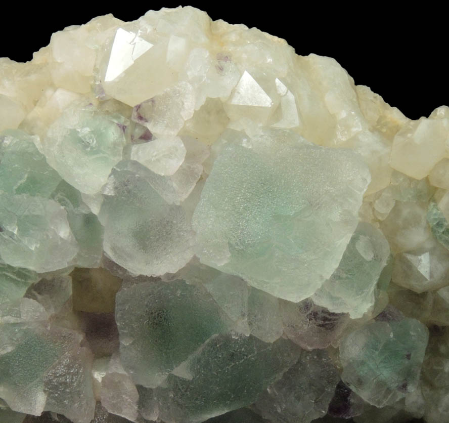 Fluorite on Quartz from Peaked Mountain, east of North Conway, Carroll County, New Hampshire