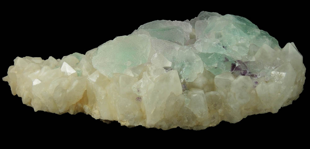 Fluorite on Quartz from Peaked Mountain, east of North Conway, Carroll County, New Hampshire