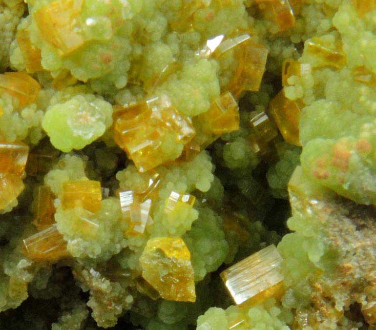 Wulfenite and Mimetite from Mina Ojuela, Mapimi, Durango, Mexico