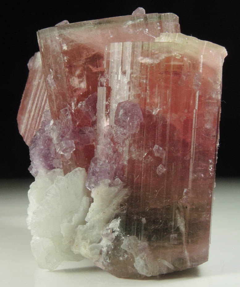 Elbaite var. Rubellite Tourmaline, Lepidolite, Albite from Himalaya Mine, Mesa Grande District, San Diego County, California