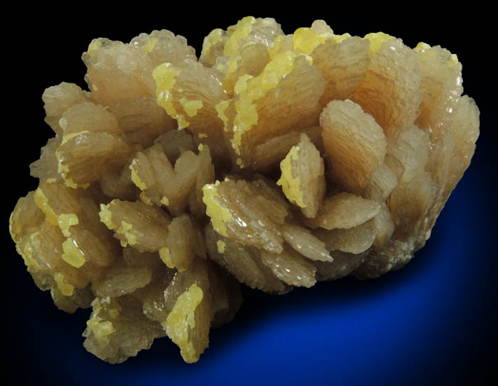 Sulfur on Barite from Machow Mine, Tarnobrzeg, Poland