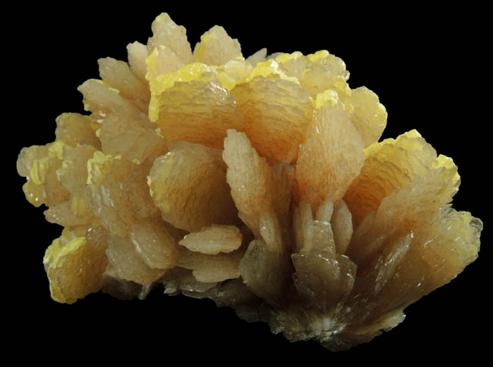 Sulfur on Barite from Machow Mine, Tarnobrzeg, Poland