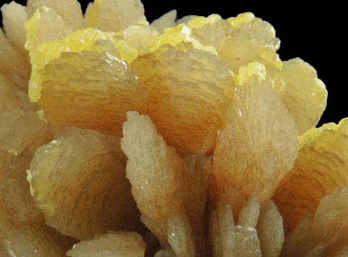 Sulfur on Barite from Machow Mine, Tarnobrzeg, Poland