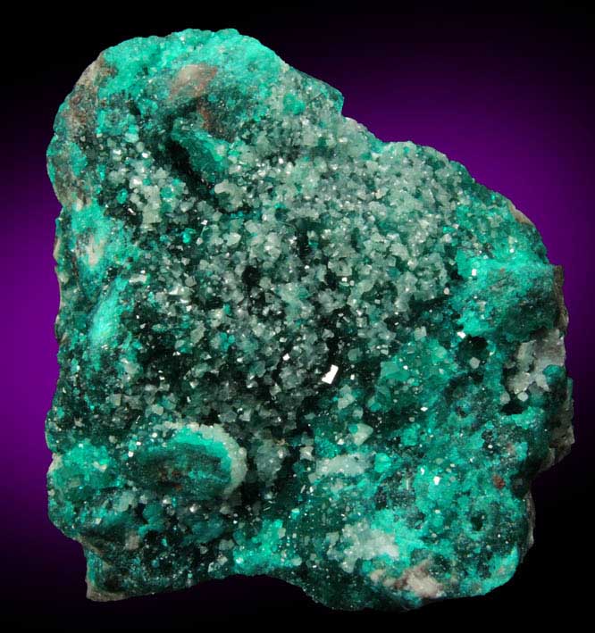 Dioptase with Calcite from Tsumeb Mine, Otavi-Bergland District, Oshikoto, Namibia