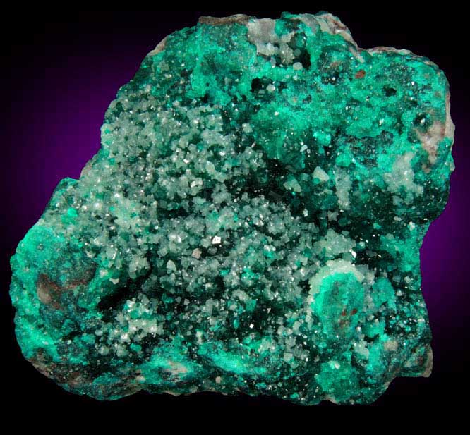 Dioptase with Calcite from Tsumeb Mine, Otavi-Bergland District, Oshikoto, Namibia