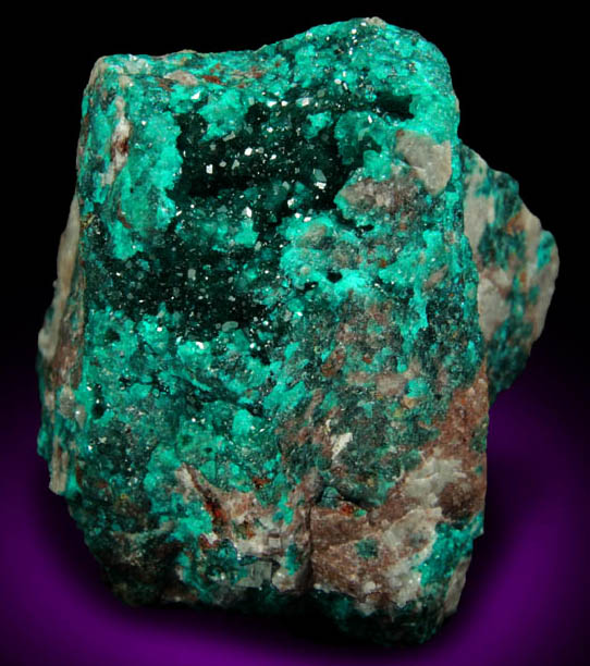 Dioptase with Calcite from Tsumeb Mine, Otavi-Bergland District, Oshikoto, Namibia