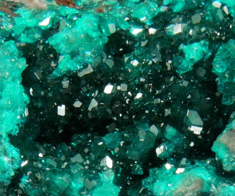 Dioptase with Calcite from Tsumeb Mine, Otavi-Bergland District, Oshikoto, Namibia