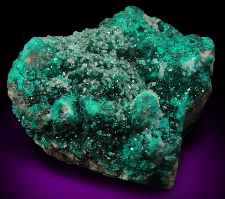 Dioptase with Calcite from Tsumeb Mine, Otavi-Bergland District, Oshikoto, Namibia