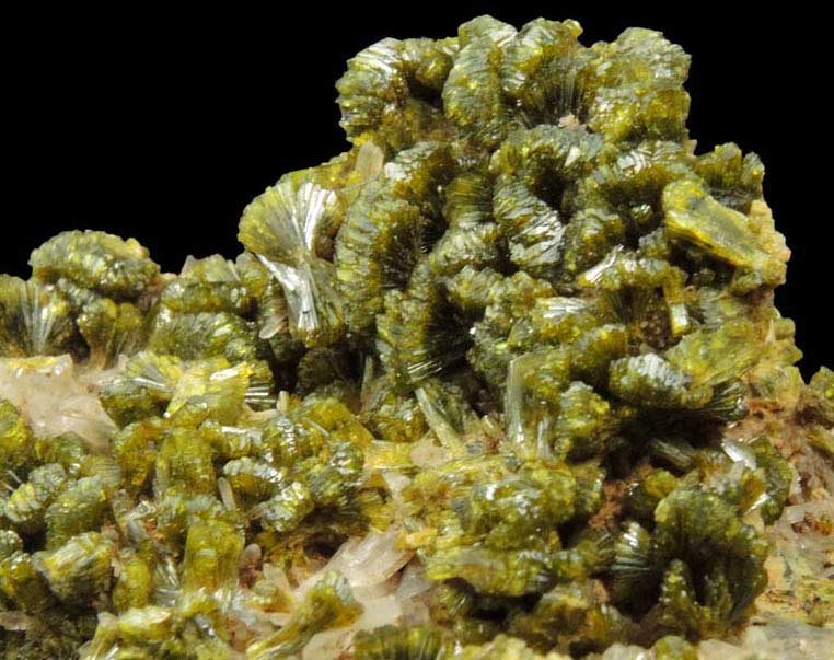 Epidote over Quartz from Imilchil, High Atlas Mountains, Errachidia Province, Morocco