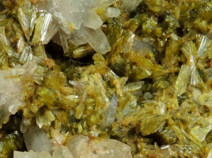 Epidote over Quartz from Imilchil, High Atlas Mountains, Errachidia Province, Morocco