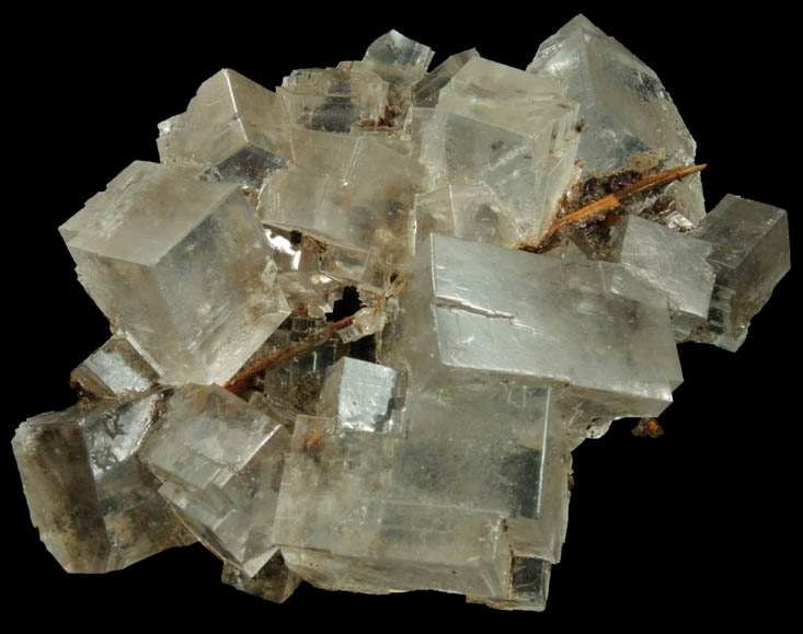 Halite over wood from mine timber from Wieliczka Mine, Malopolskie, Poland