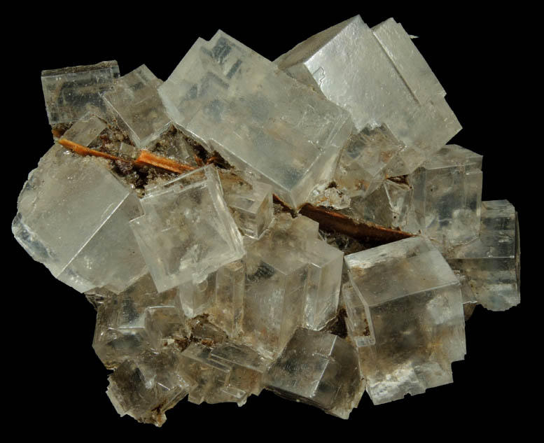 Halite over wood from mine timber from Wieliczka Mine, Malopolskie, Poland