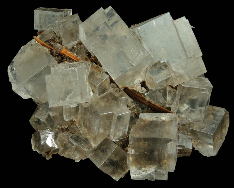 Halite over wood from mine timber from Wieliczka Mine, Malopolskie, Poland