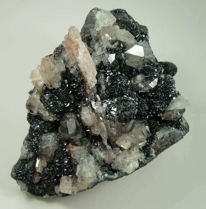 Barite and Quartz on Hematite from Florence Mine(?), 1 km southeast of Egremont, Cumbria, England