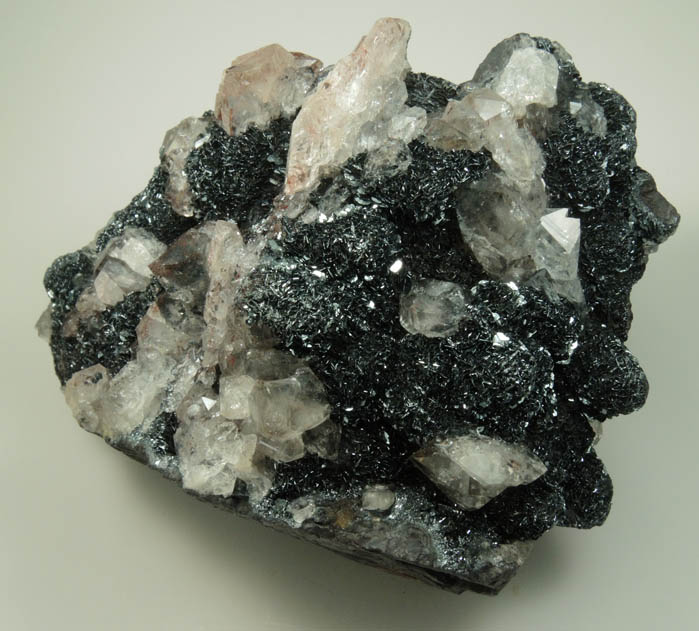 Barite and Quartz on Hematite from Florence Mine(?), 1 km southeast of Egremont, Cumbria, England