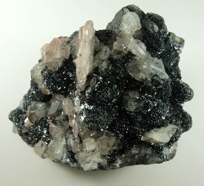 Barite and Quartz on Hematite from Florence Mine(?), 1 km southeast of Egremont, Cumbria, England