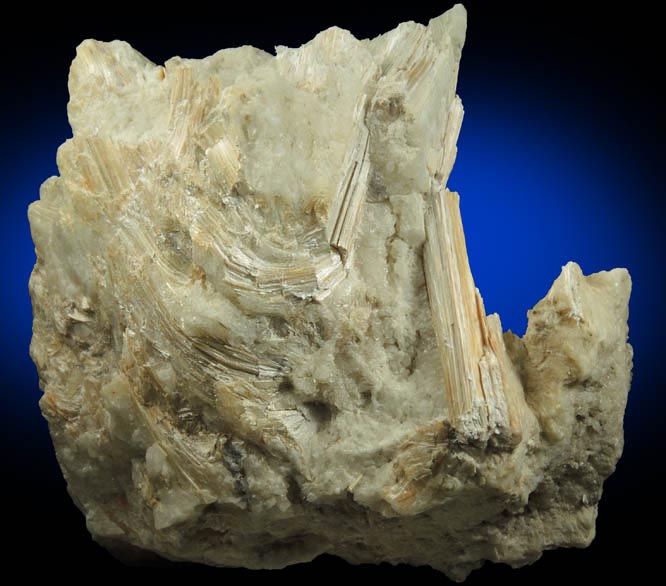 Actinolite-Tremolite in Aragonite-Calcite from Verdolite Quarry, north of Easton, Northampton County, Pennsylvania