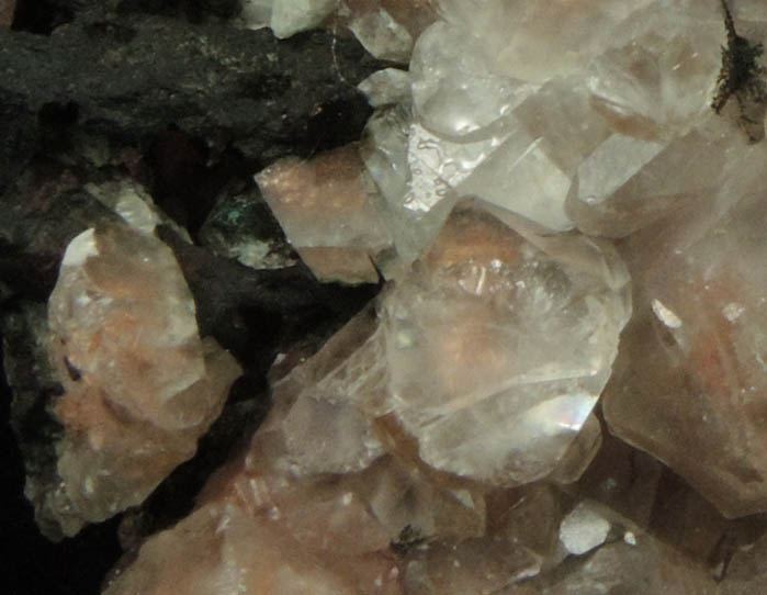 Calcite on Native Copper from Keweenaw Peninsula Copper District, Michigan